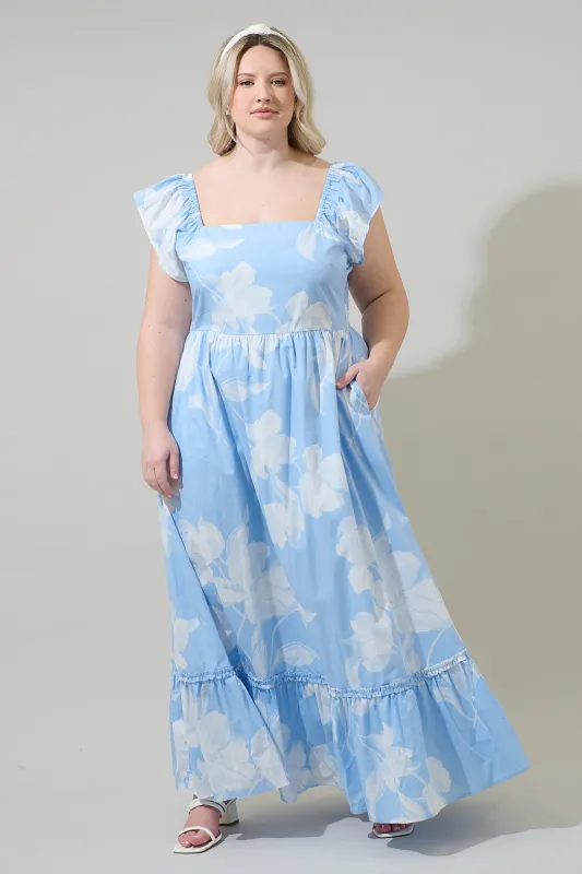 Afina Floral Mazy Smocked Maxi Dress Curve sold by Sugarlips