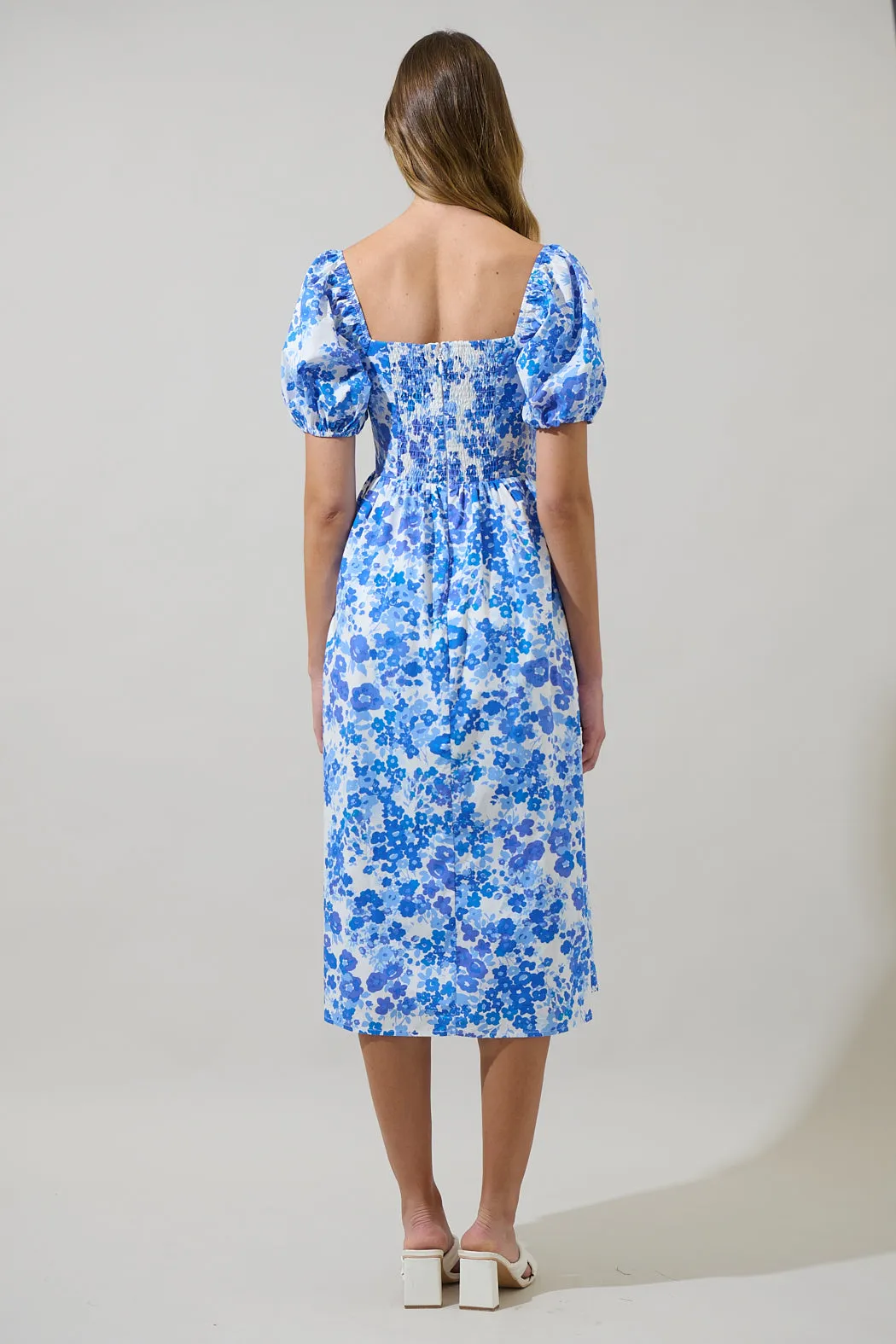 Carli Floral Alessi Puff Sleeve Midi Dress sold by Sugarlips product image thumbnail 2