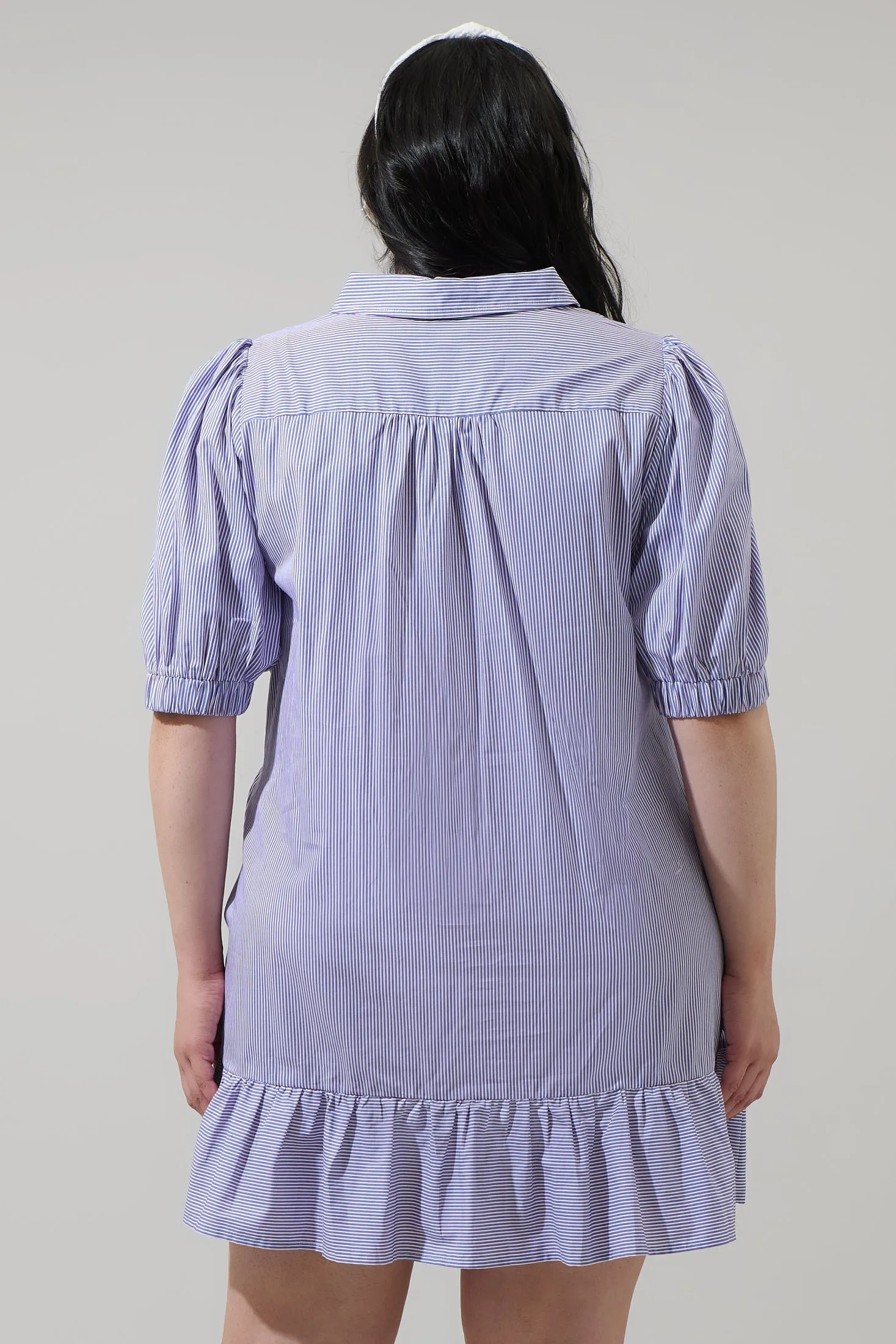 Fannie Striped Levy Button Down Shift Dress Curve sold by Sugarlips product image thumbnail 2