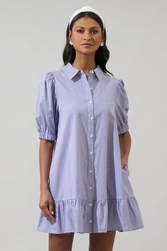 Fannie Striped Levy Button Down Shift Dress sold by Sugarlips
