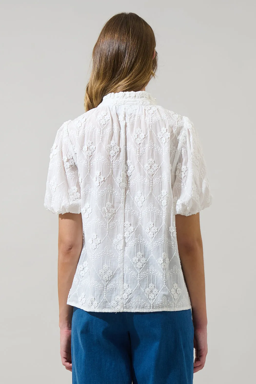 Joicy Embroidered Close to You Split Neck Top sold by Sugarlips product image thumbnail 2