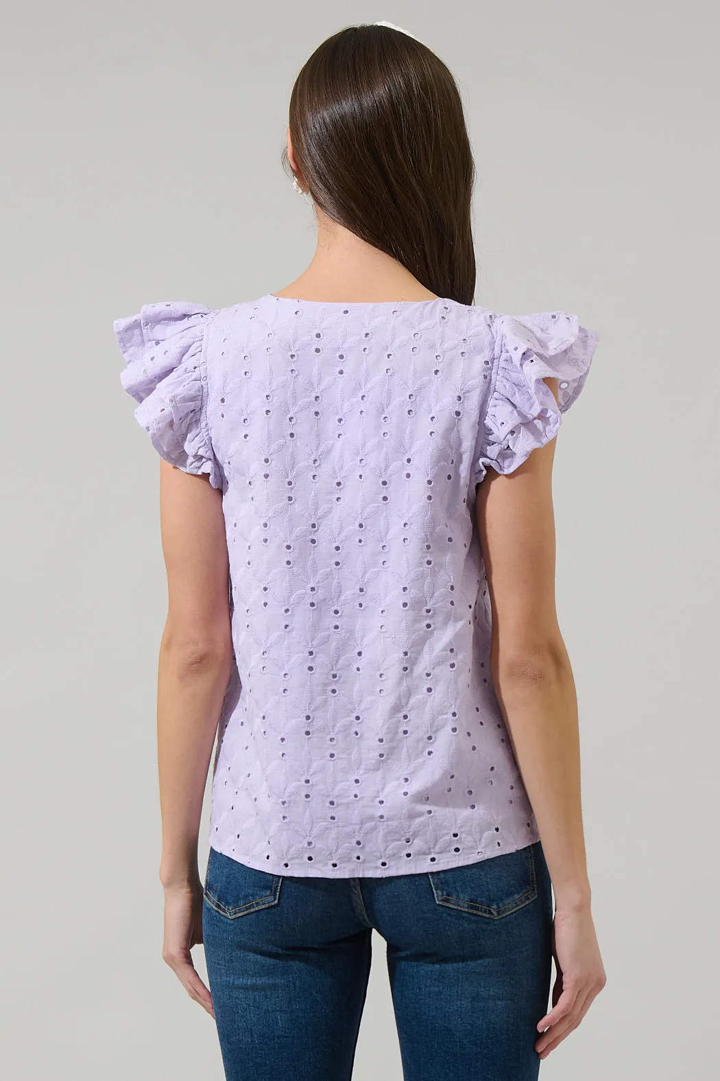Hayley Eyelet Seni Ruffle Top sold by Sugarlips product image thumbnail 2