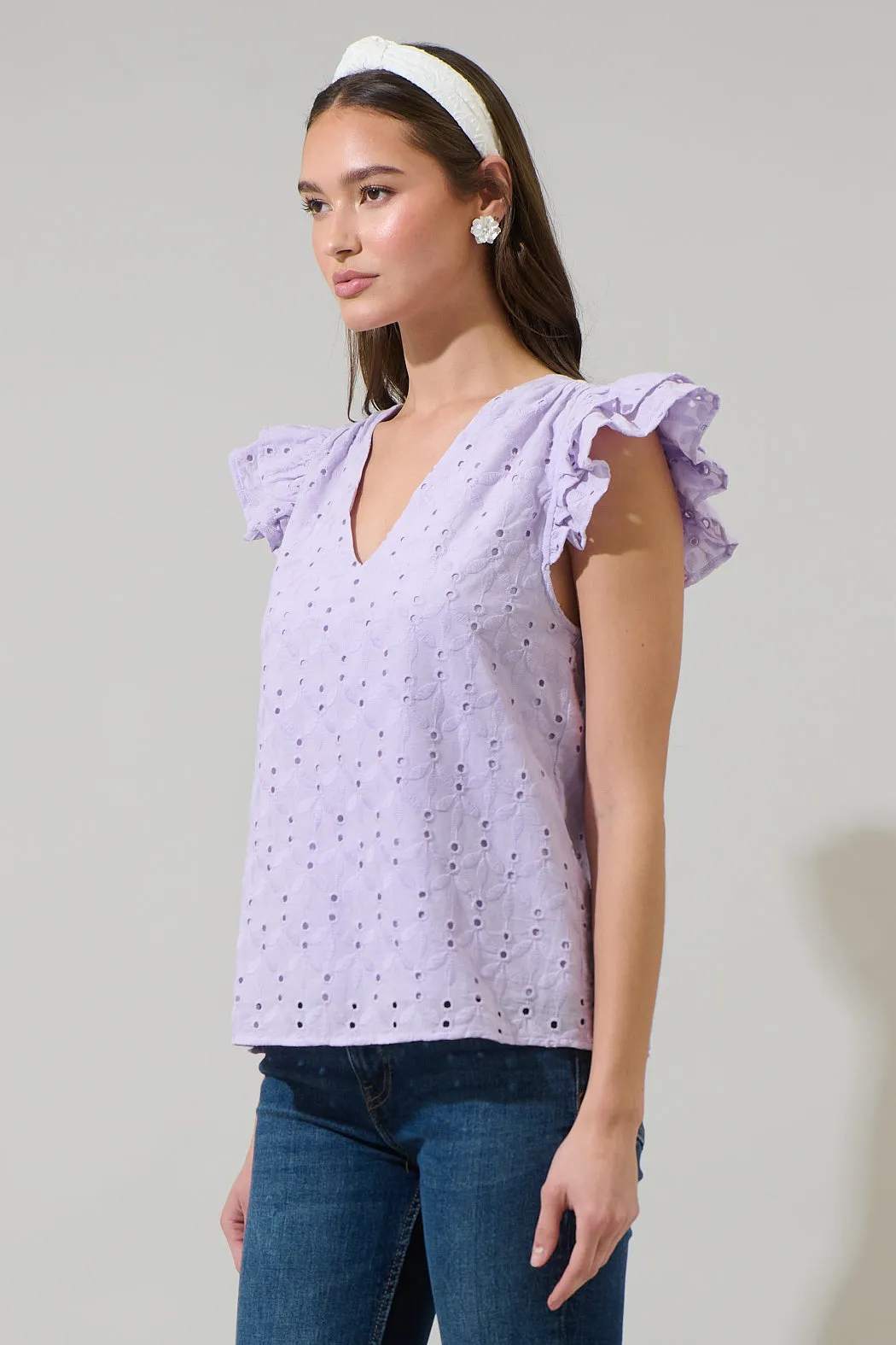 Hayley Eyelet Seni Ruffle Top sold by Sugarlips product image thumbnail 3