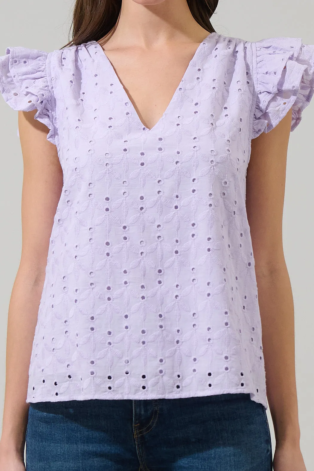 Hayley Eyelet Seni Ruffle Top sold by Sugarlips product image thumbnail 5