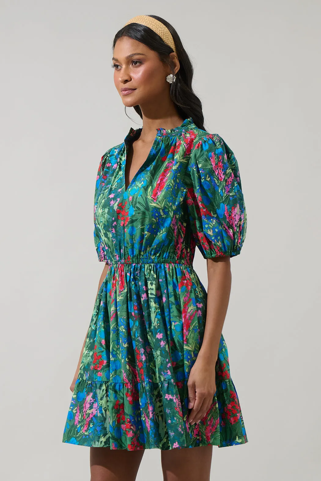 Devin Floral Marissa Mini Poplin Dress sold by Sugarlips product image thumbnail 3
