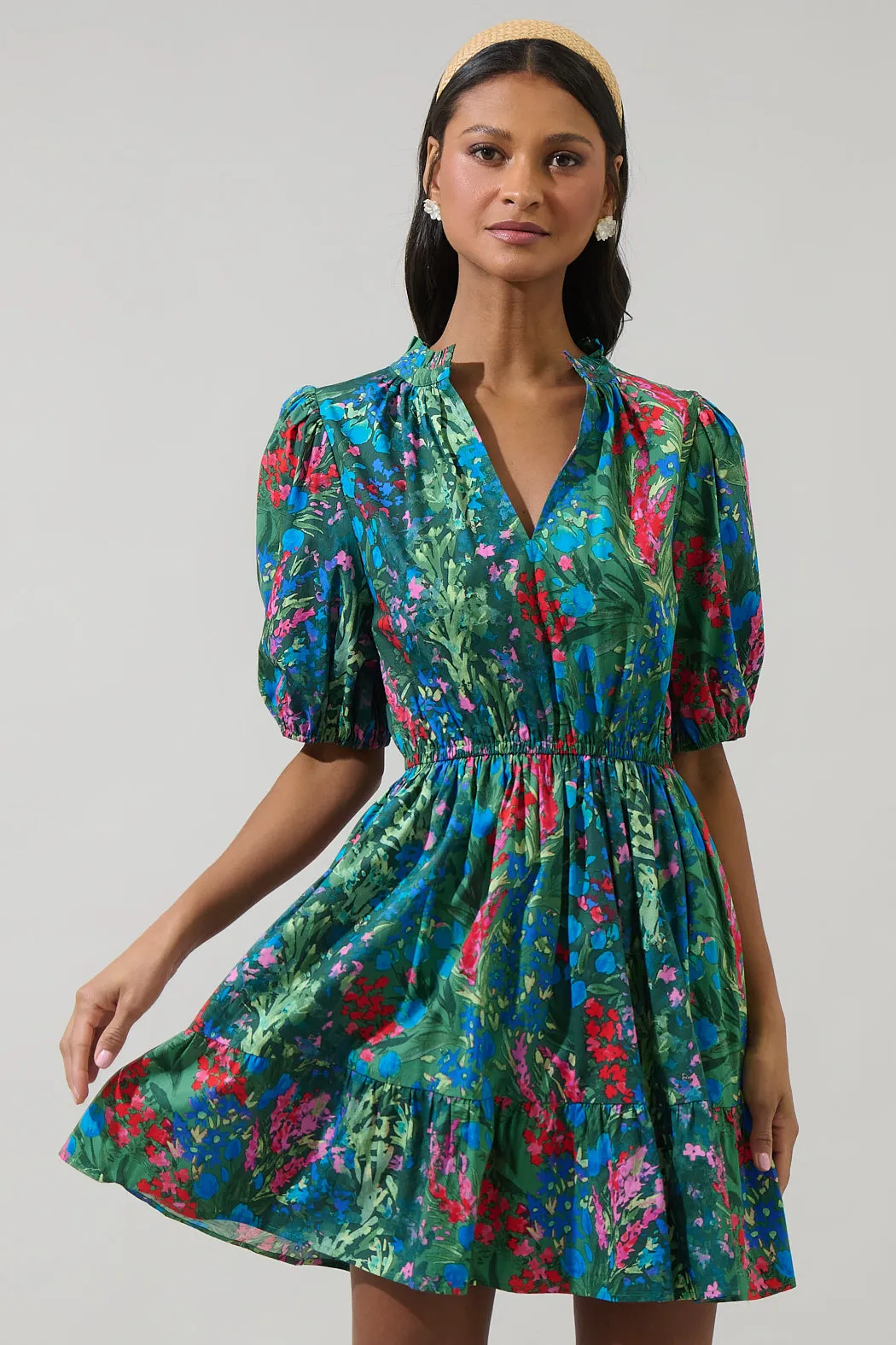 Devin Floral Marissa Mini Poplin Dress sold by Sugarlips