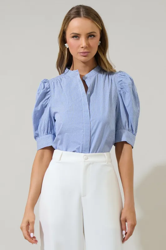 Cayra Stripe Klina Drape Sleeve Top sold by Sugarlips