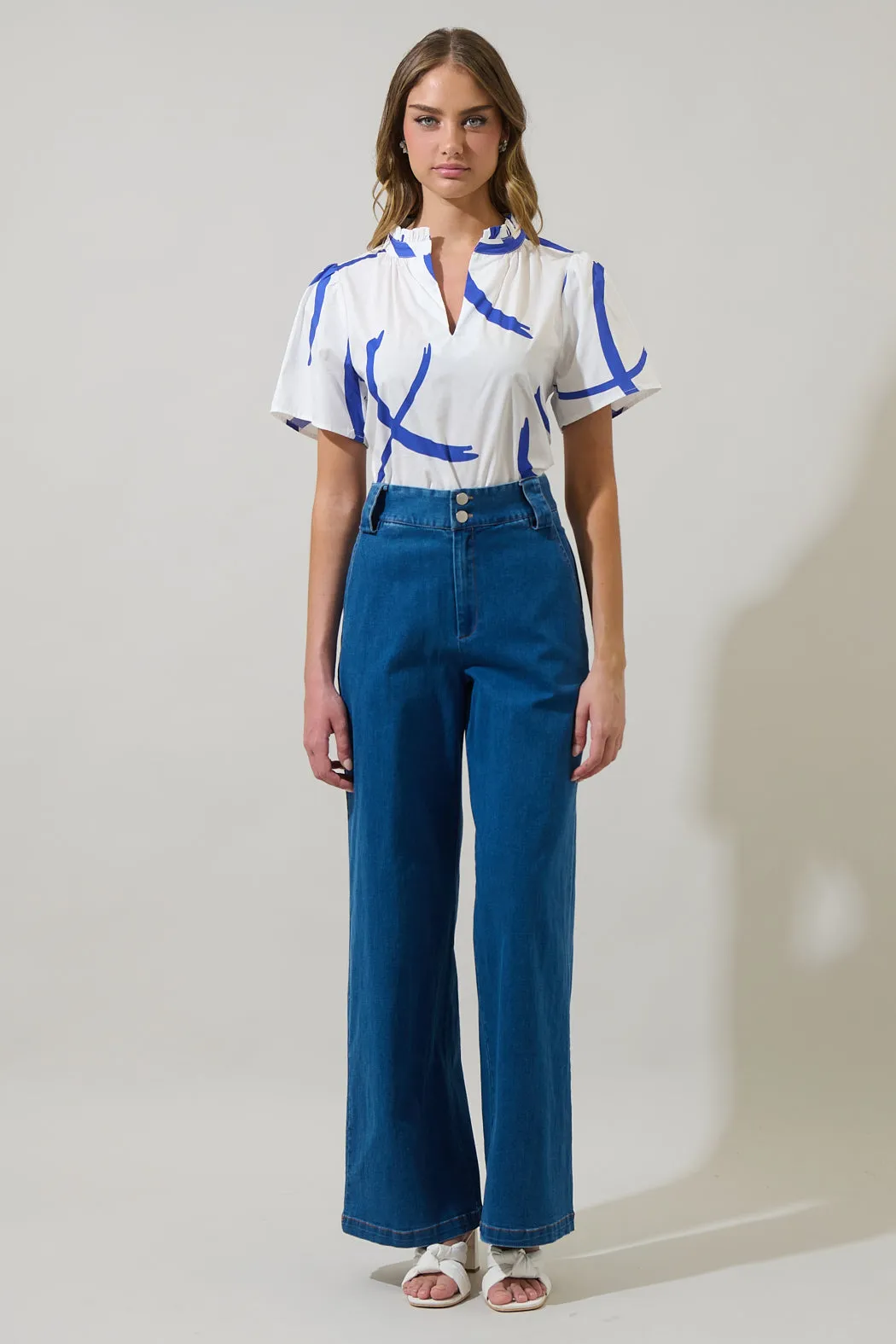 Dorma Strokes Reva Split Neck Top sold by Sugarlips product image thumbnail 4
