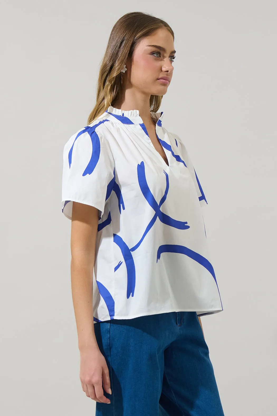 Dorma Strokes Reva Split Neck Top sold by Sugarlips product image thumbnail 3