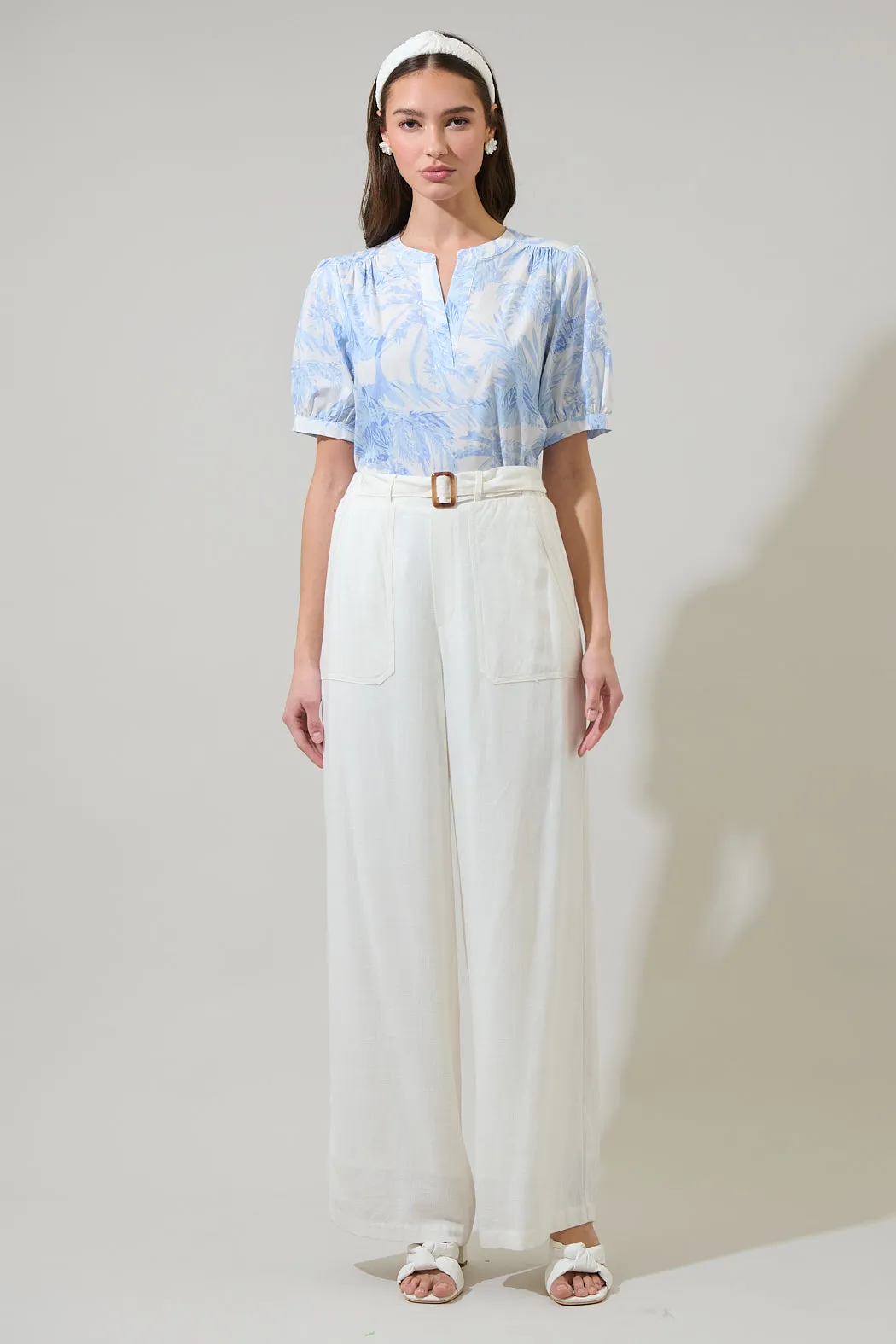 Poly Leaf Neli Split Neck Top sold by Sugarlips product image thumbnail 4