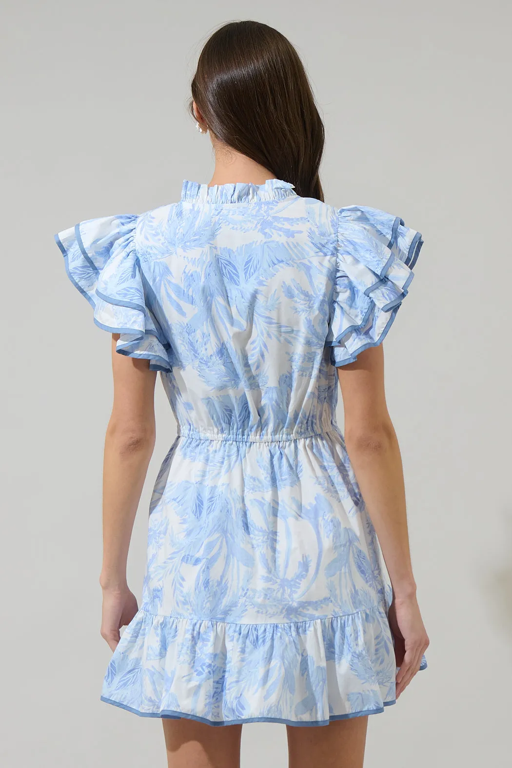 Poly Leaf Alina Ruffle Shift Mini Dress sold by Sugarlips product image thumbnail 2