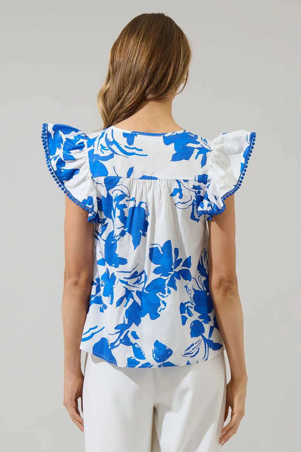 Aby Floral Carya Ruffle Poplin Top sold by Sugarlips product image thumbnail 2
