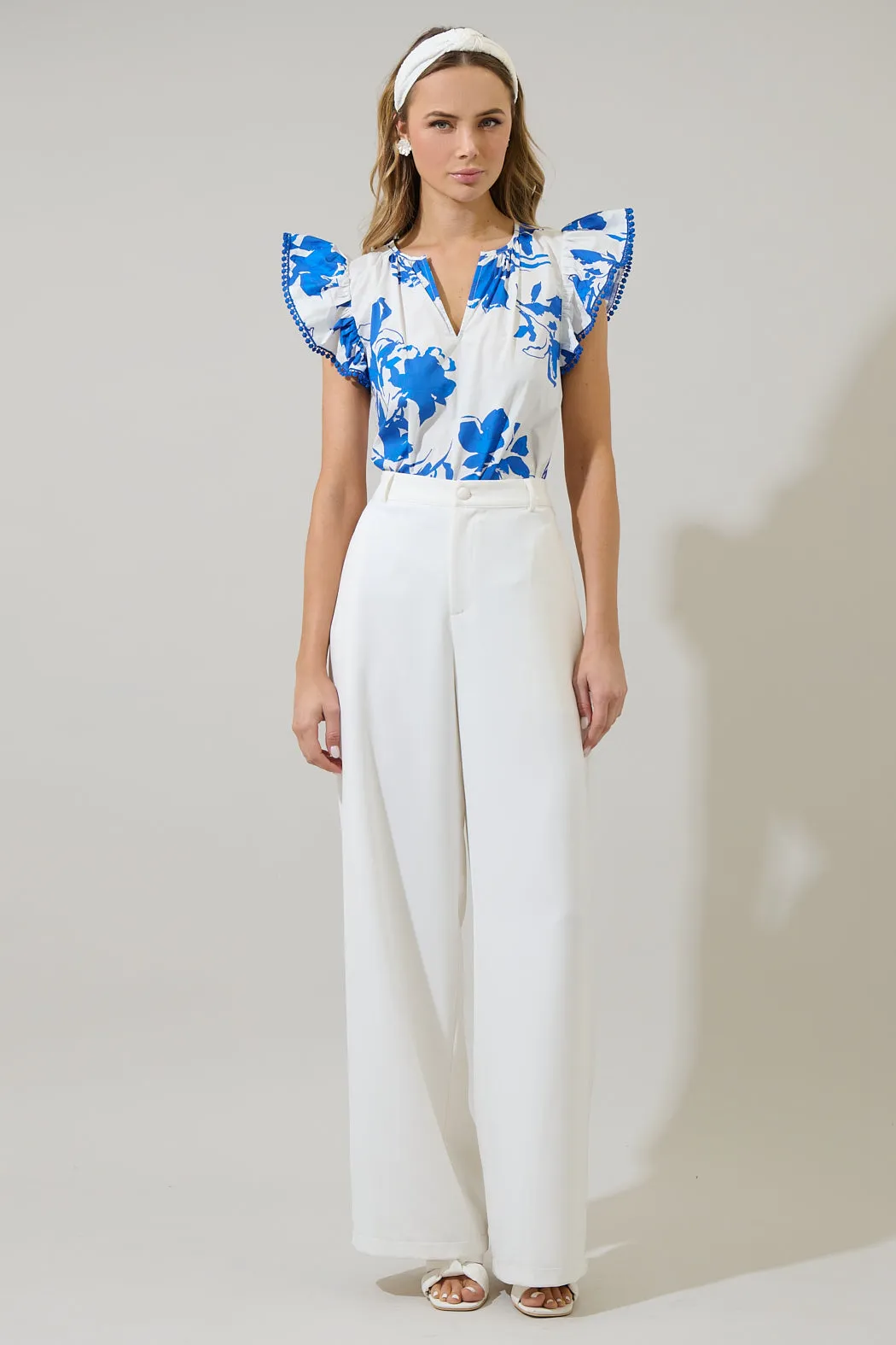 Aby Floral Carya Ruffle Poplin Top sold by Sugarlips product image thumbnail 4