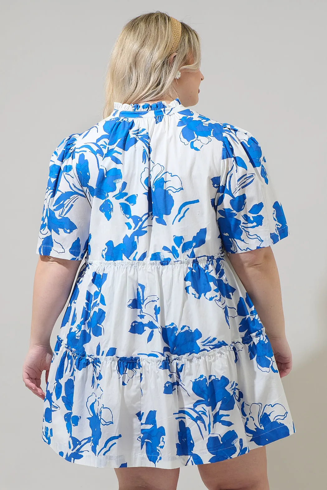 Aby Floral Dixie Split Neck Shift Dress Curve sold by Sugarlips product image thumbnail 2