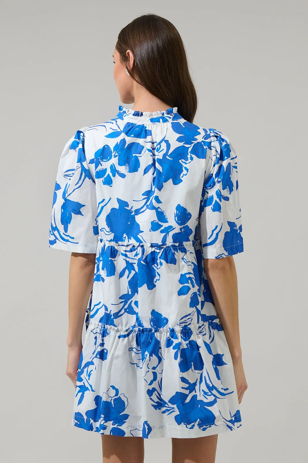Aby Floral Dixie Split Neck Shift Dress sold by Sugarlips product image thumbnail 4
