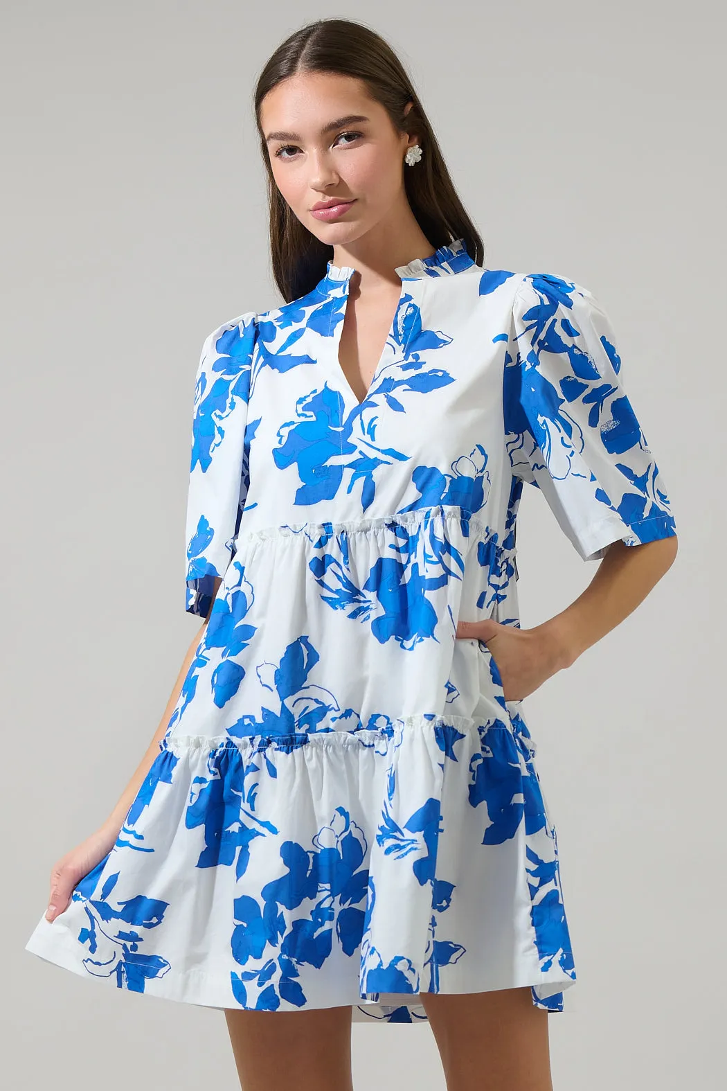 Aby Floral Dixie Split Neck Shift Dress sold by Sugarlips product image thumbnail 2
