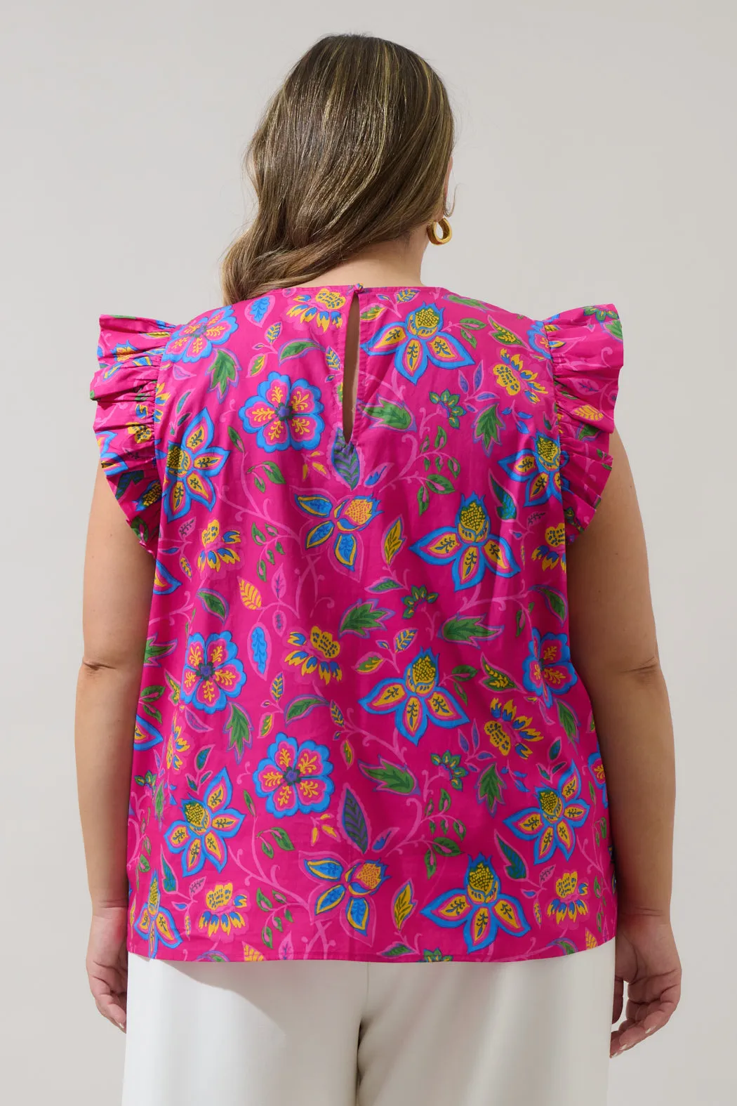 Signy Floral Tisha Smocked Ruffle Top Curve sold by Sugarlips product image thumbnail 2