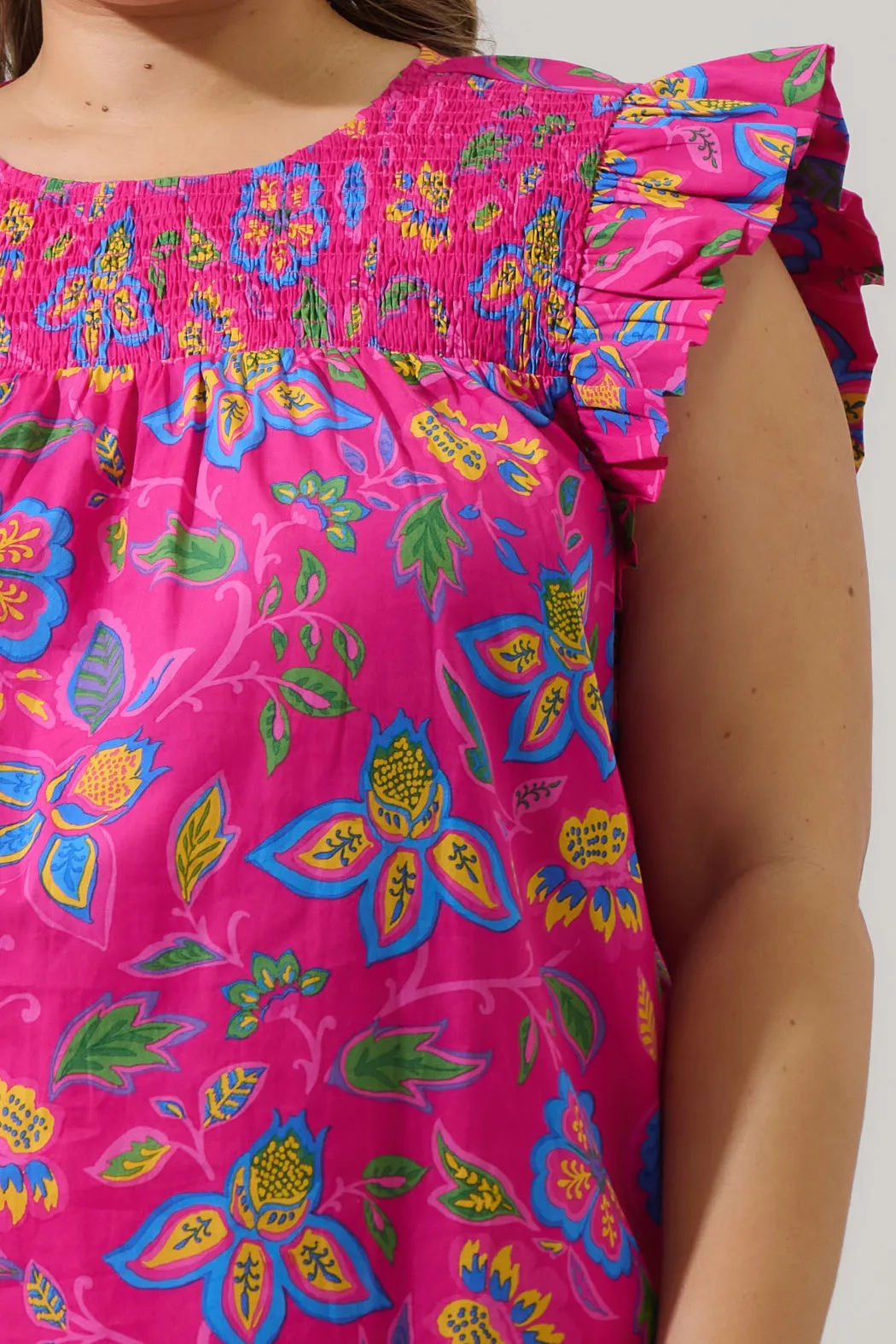 Signy Floral Tisha Smocked Ruffle Top Curve sold by Sugarlips product image thumbnail 5