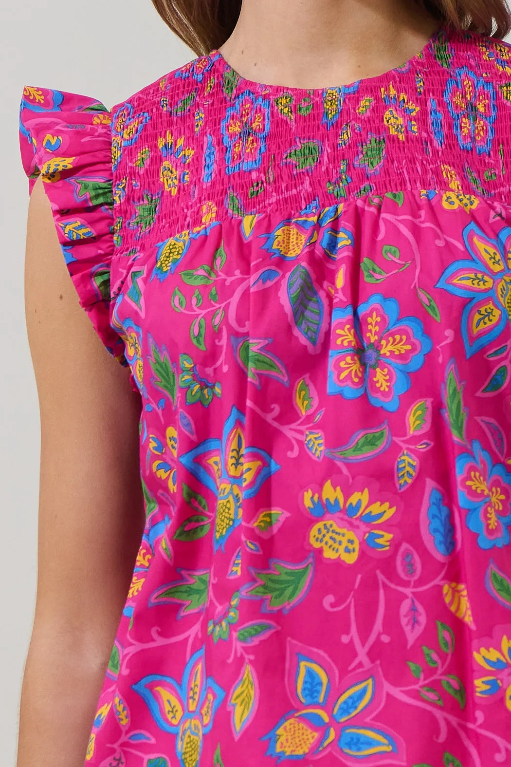 Signy Floral Tisha Smocked Ruffle Top sold by Sugarlips product image thumbnail 5