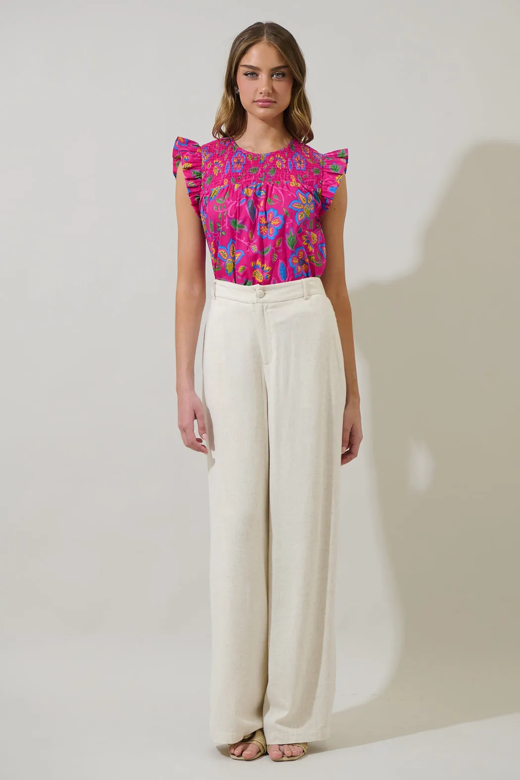 Signy Floral Tisha Smocked Ruffle Top sold by Sugarlips product image thumbnail 4