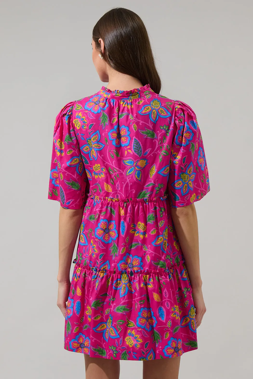 Signy Floral Dixie Split Neck Shift Dress sold by Sugarlips product image thumbnail 2