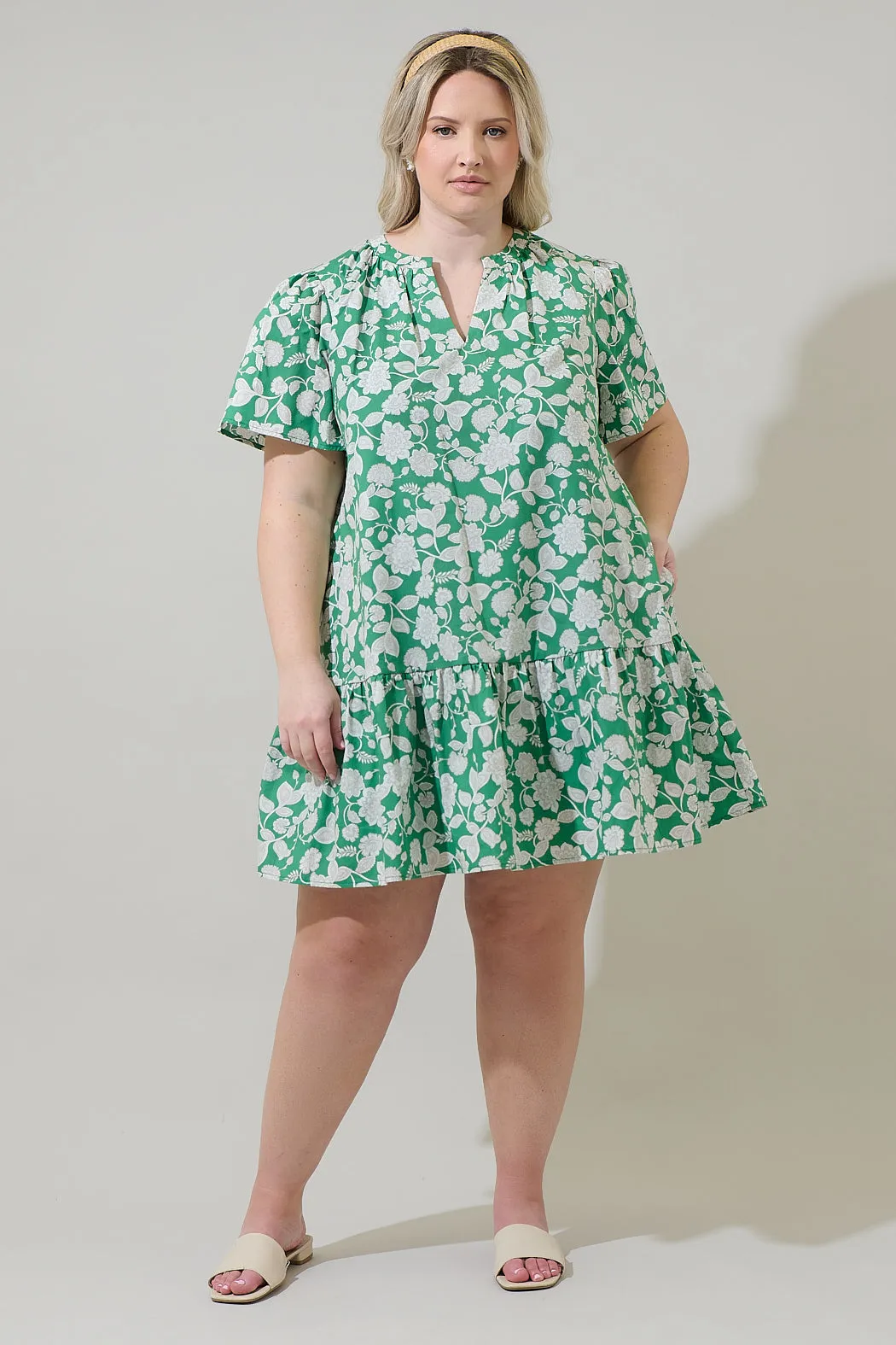 Baxley Floral Azari Shift Mini Dress Curve sold by Sugarlips product image thumbnail 4