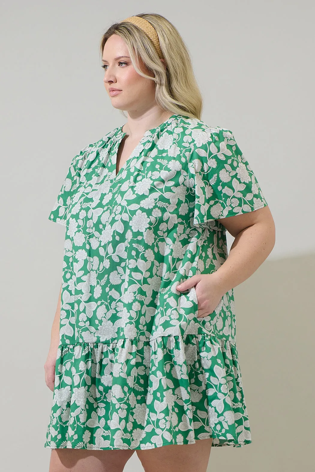 Baxley Floral Azari Shift Mini Dress Curve sold by Sugarlips product image thumbnail 3