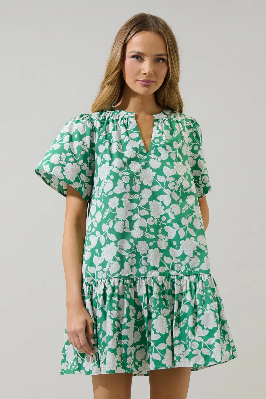 Baxley Floral Azari Shift Mini Dress sold by Sugarlips