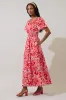 Hazen Floral Palmer Poplin Tiered Maxi Dress sold by Sugarlips