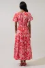 Hazen Floral Palmer Poplin Tiered Maxi Dress sold by Sugarlips