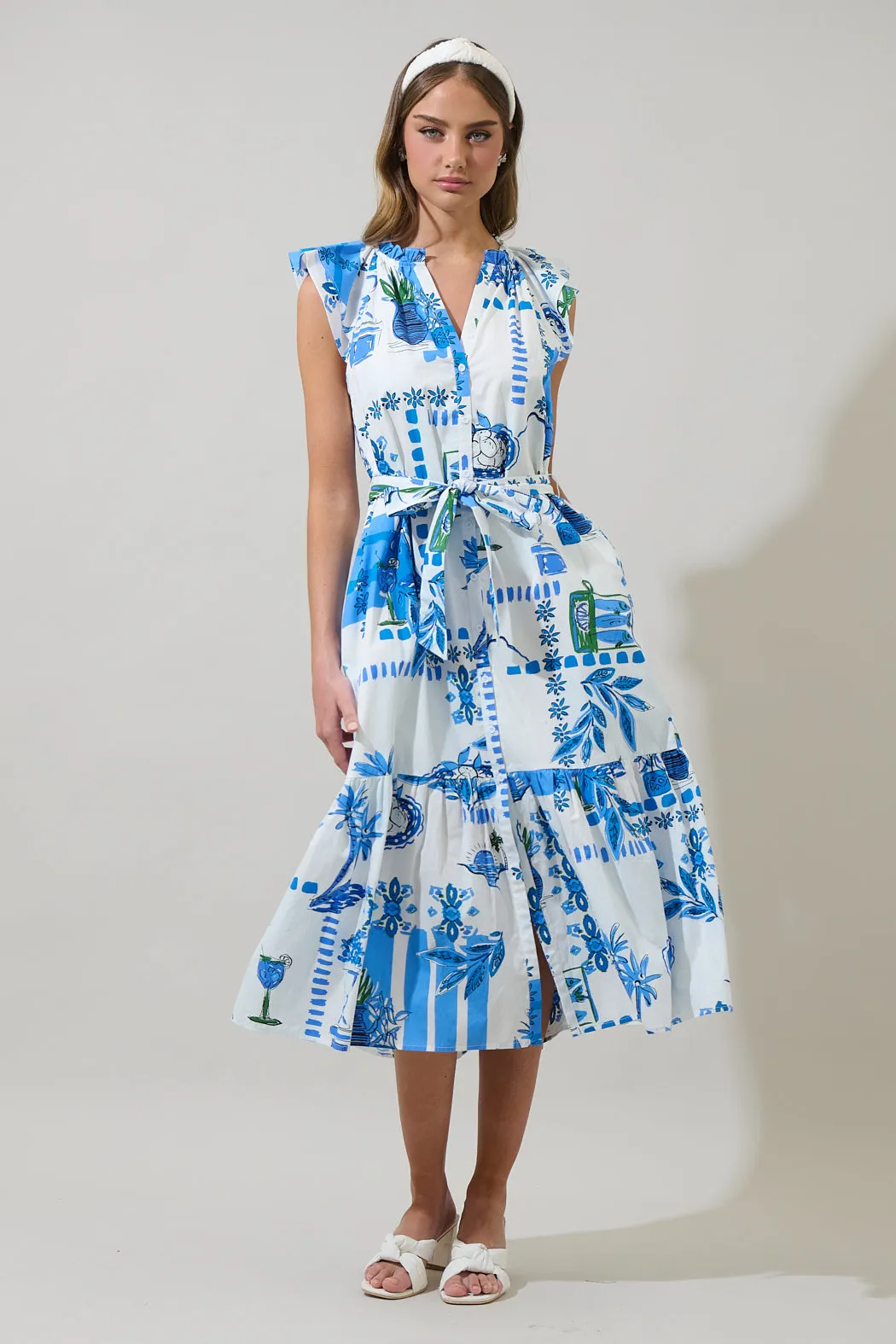 Sosy Postcard Charlotte Button Midi Dress sold by Sugarlips product image thumbnail 2