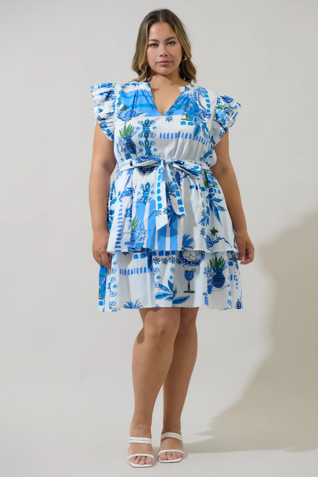 Sosy Postcard Marisol Tiered Mini Dress Curve sold by Sugarlips product image thumbnail 3