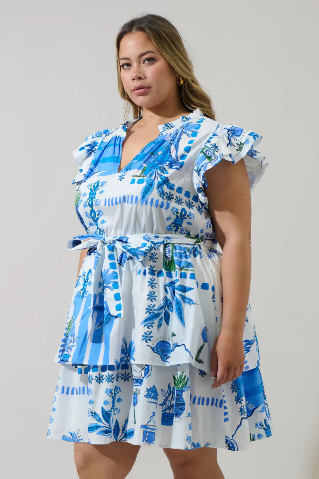 Sosy Postcard Marisol Tiered Mini Dress Curve sold by Sugarlips product image thumbnail 2