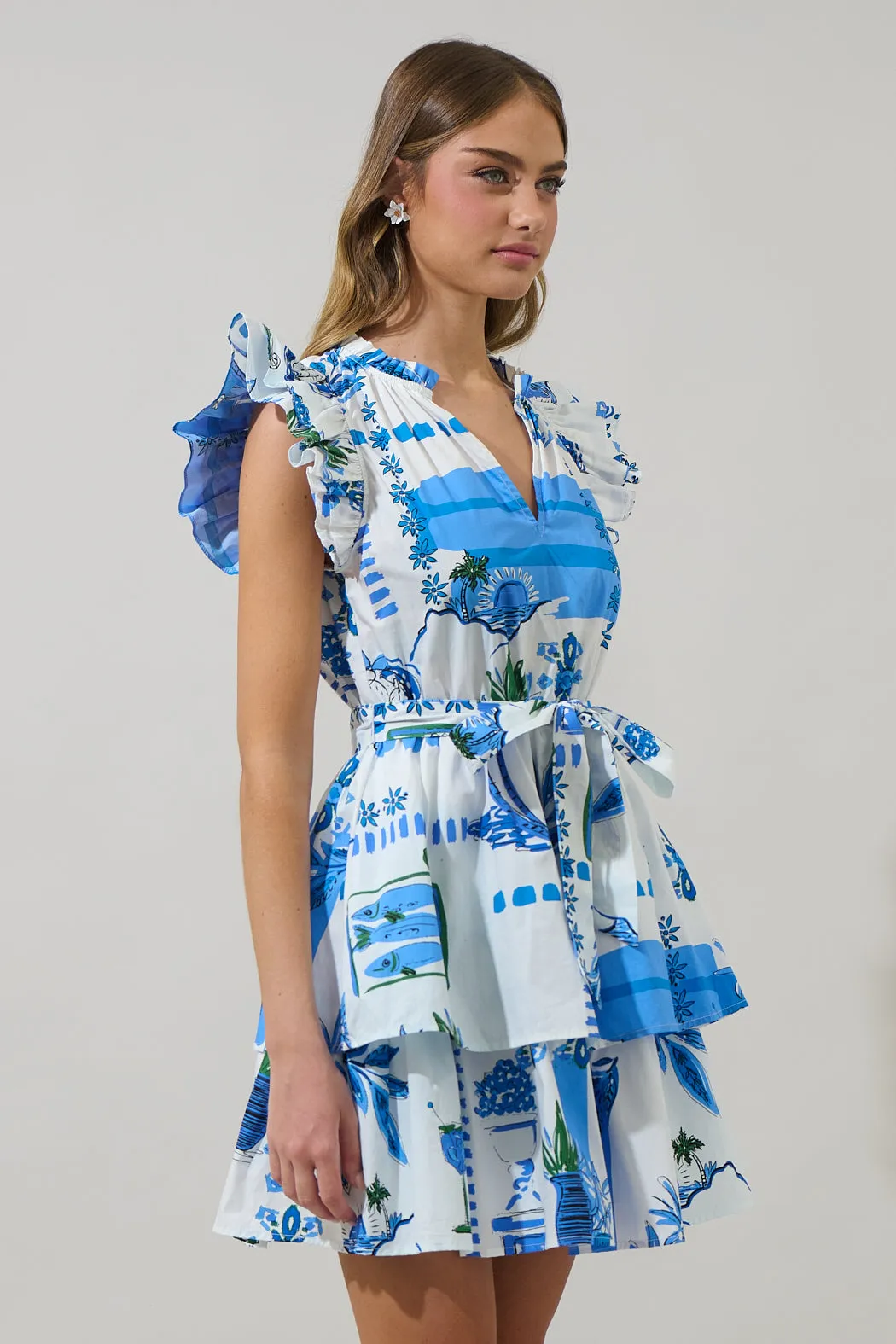 Sosy Postcard Marisol Tiered Mini Dress sold by Sugarlips product image thumbnail 3