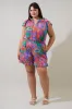 Cindal Floral Hita Ruffle Top Curve sold by Sugarlips