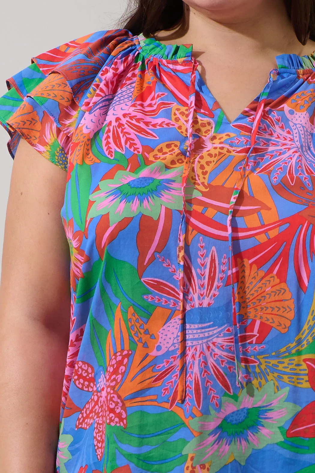 Cindal Floral Hita Ruffle Top Curve sold by Sugarlips product image thumbnail 5