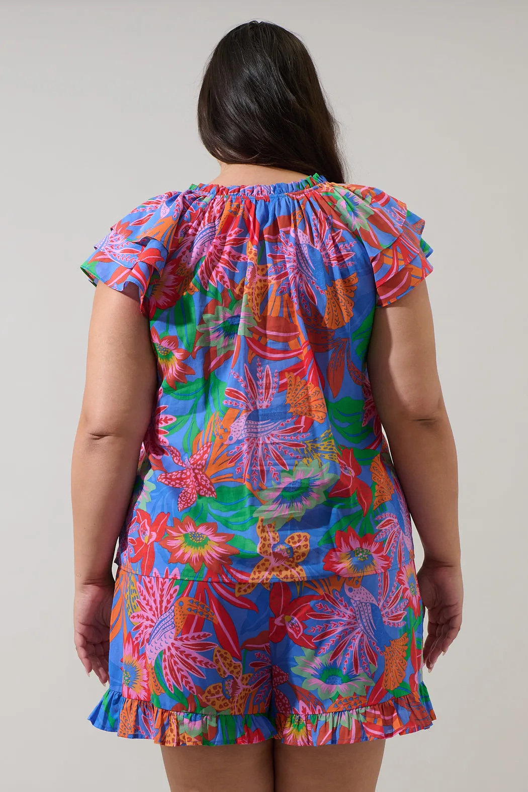 Cindal Floral Hita Ruffle Top Curve sold by Sugarlips product image thumbnail 2