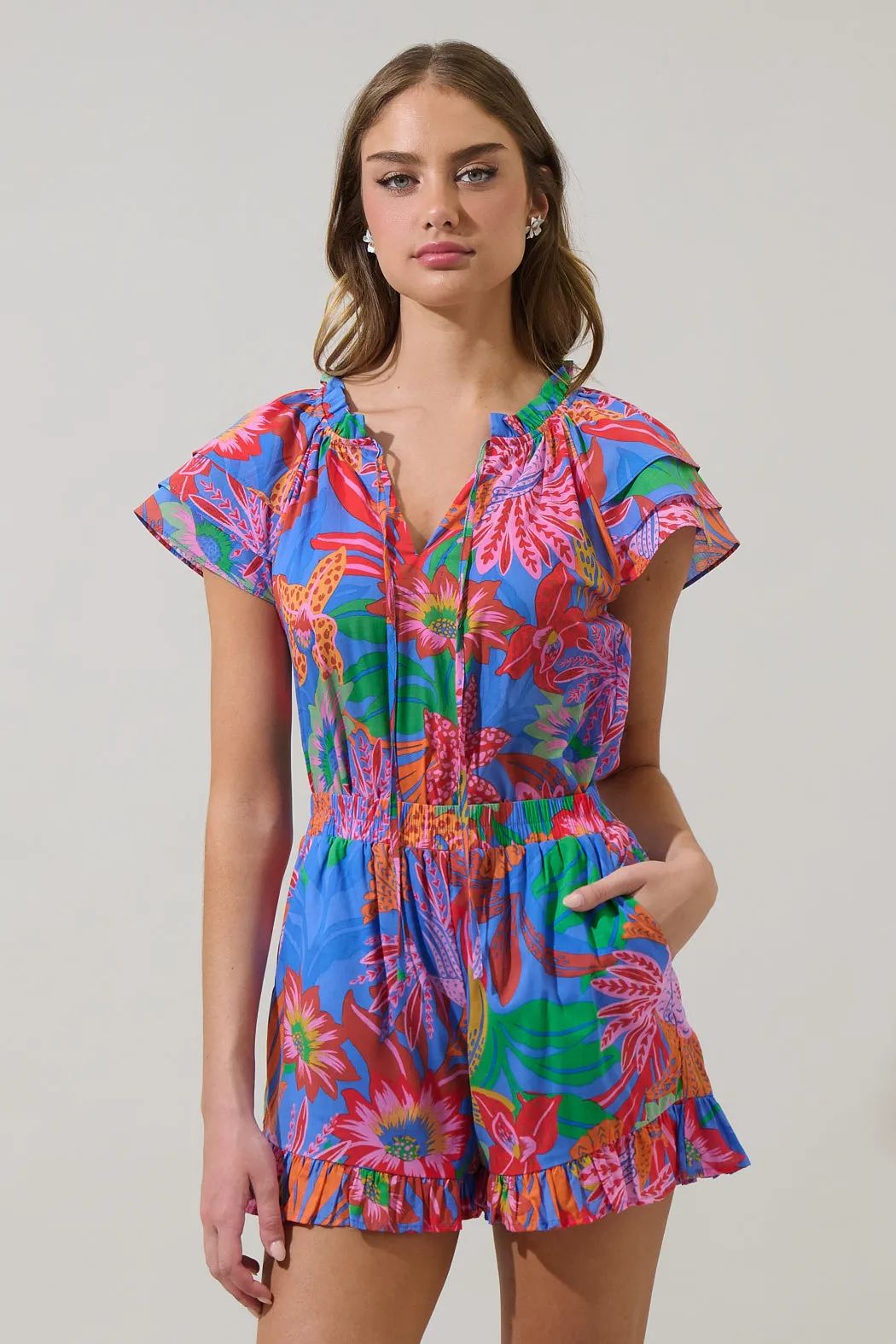 Cindal Floral Hita Ruffle Top sold by Sugarlips product image thumbnail 2