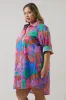 Cindal Floral Luba Oversized Shirt Mini Dress Curve sold by Sugarlips