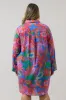 Cindal Floral Luba Oversized Shirt Mini Dress Curve sold by Sugarlips