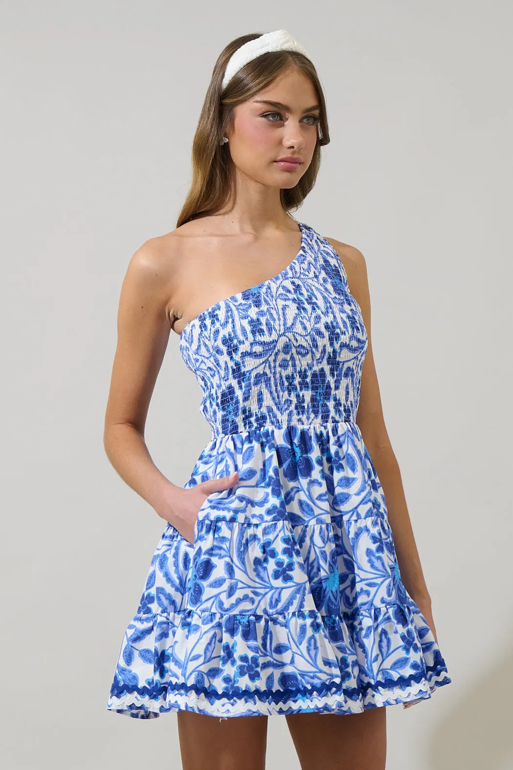 Celeste Floral Remi One Shoulder Mini Dress sold by Sugarlips product image thumbnail 3