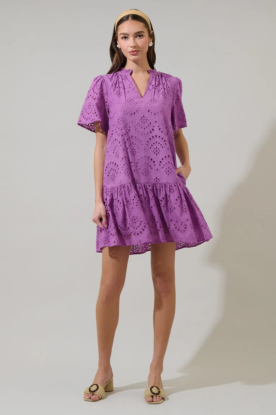 Ivy Eyelet Azari Shift Mini Dress sold by Sugarlips product image thumbnail 4