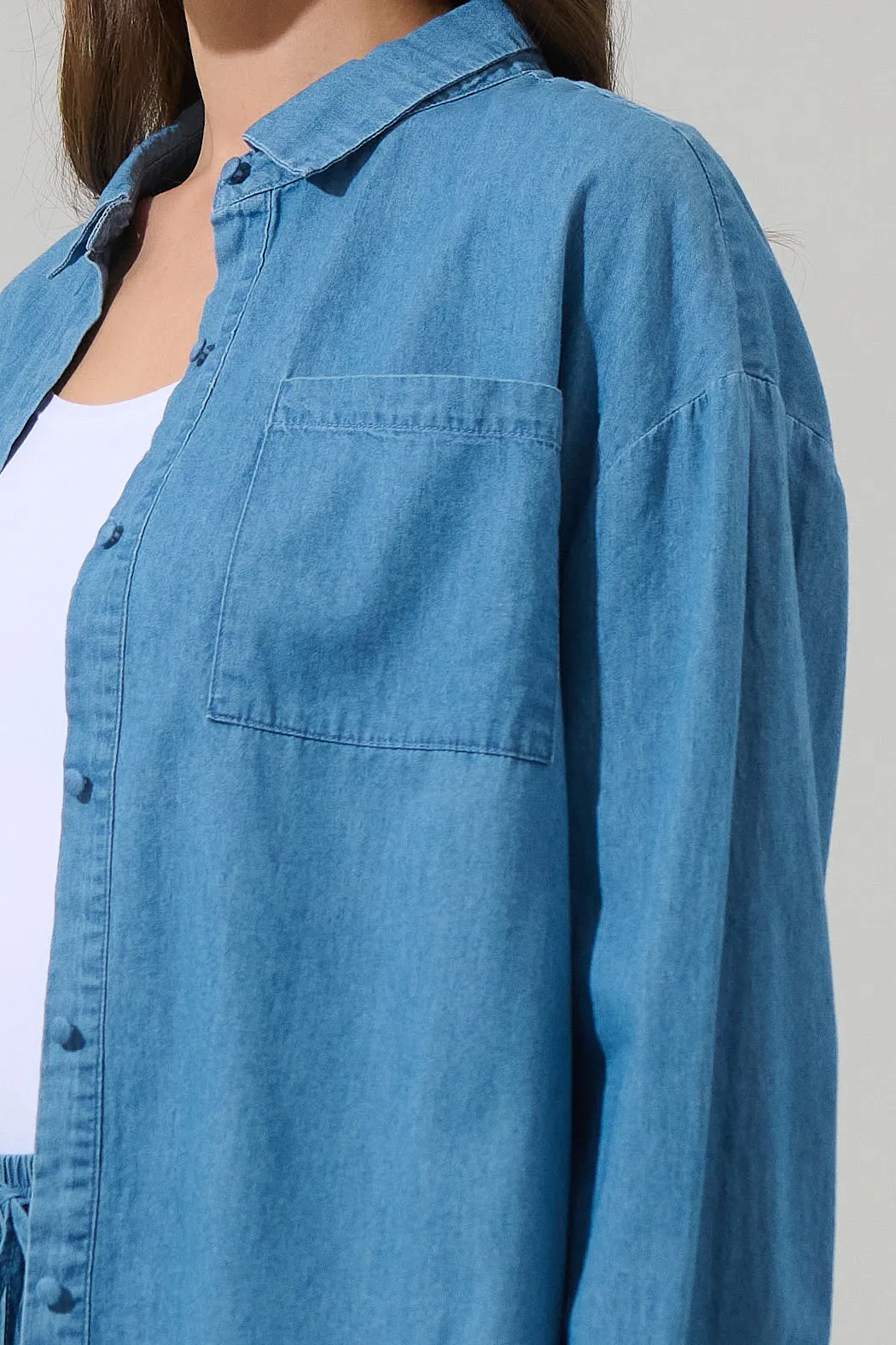 Haysville Chambray Button Up Shirt sold by Sugarlips product image thumbnail 5
