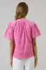 Rosie Eyelet Mei Split Neck Top sold by Sugarlips