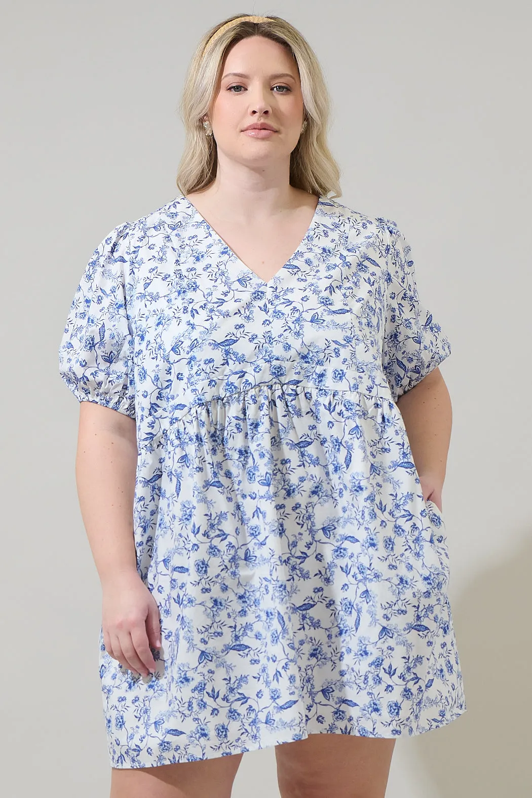 Kearny Floral Jerome Shift Mini Dress Curve sold by Sugarlips