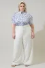Kearny Floral Finley Ruffle Button Down Top Curve sold by Sugarlips