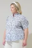 Kearny Floral Finley Ruffle Button Down Top Curve sold by Sugarlips