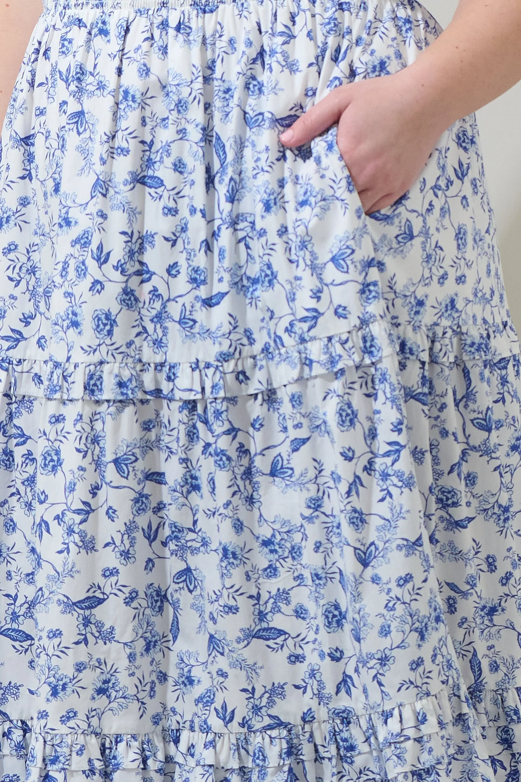 Kearny Floral Palmer Poplin Tiered Maxi Dress Curve sold by Sugarlips product image thumbnail 4