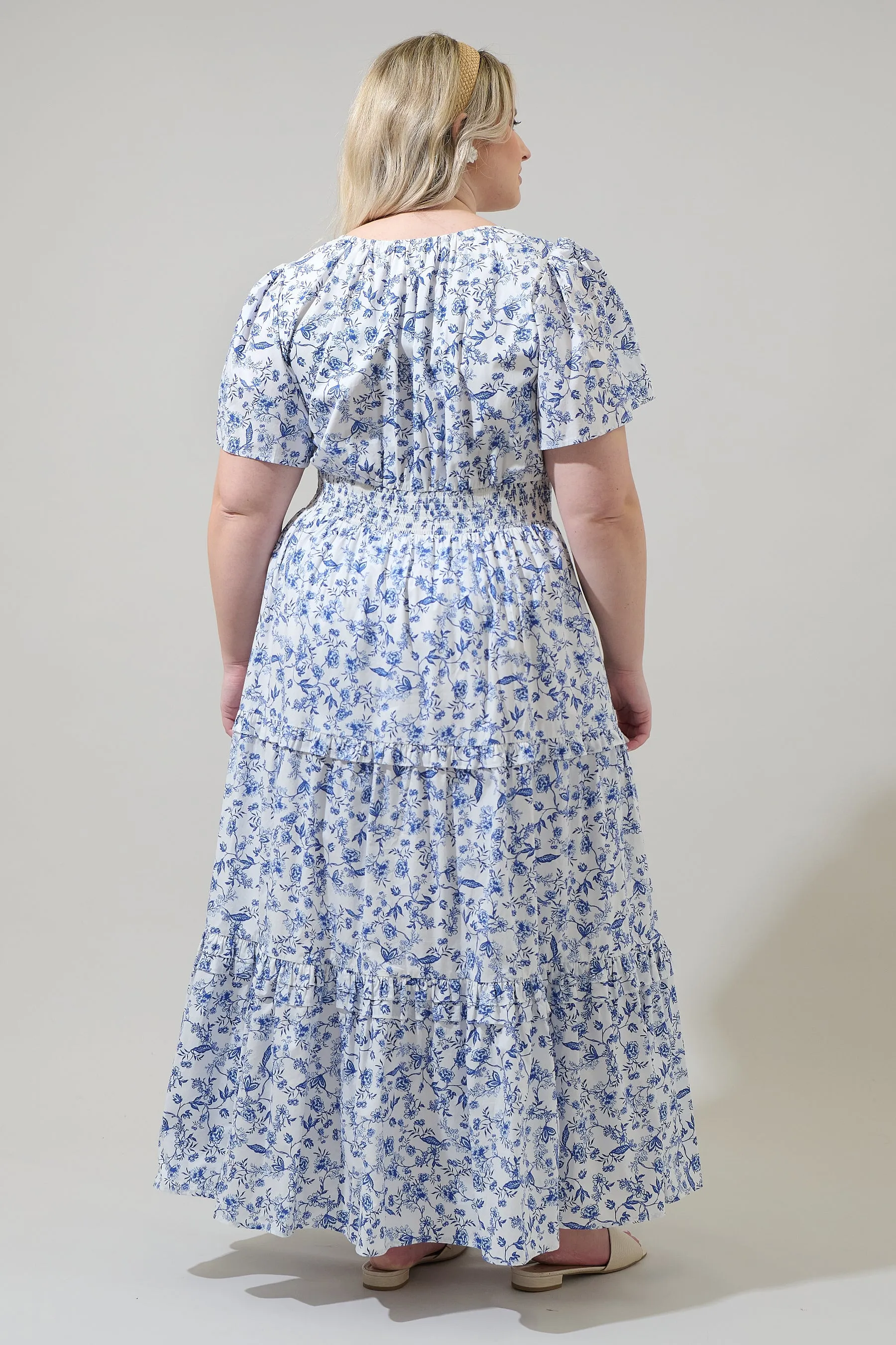 Kearny Floral Palmer Poplin Tiered Maxi Dress Curve sold by Sugarlips product image thumbnail 2
