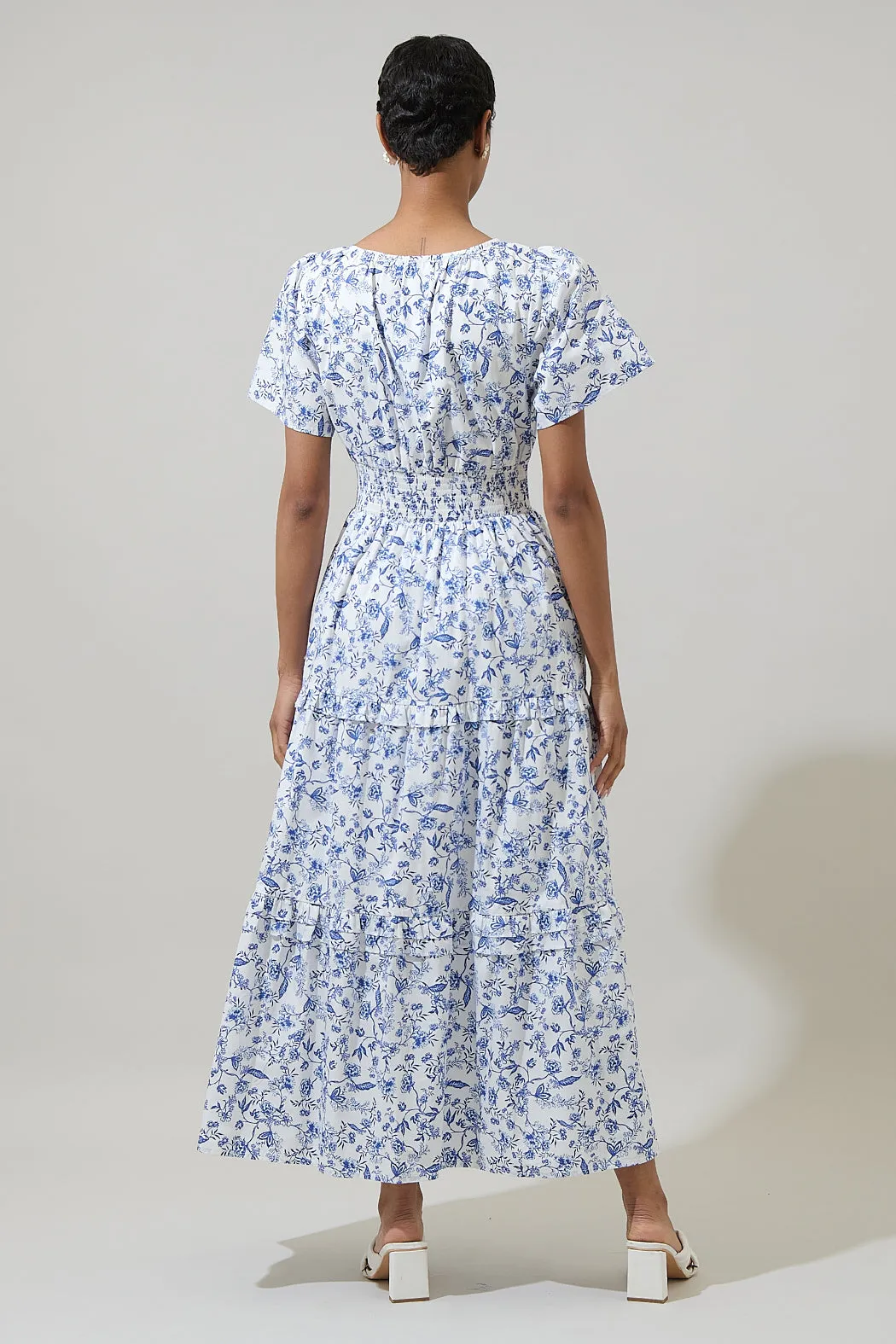 Kearny Floral Palmer Poplin Tiered Maxi Dress sold by Sugarlips product image thumbnail 3